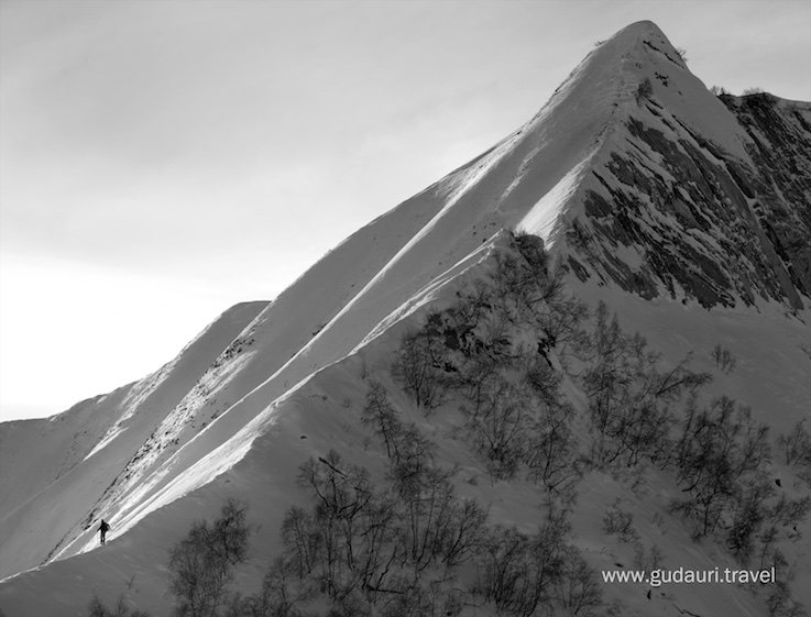 Magical spine line in the Gudauri backcountry. Photo - Oleg Gritskevich