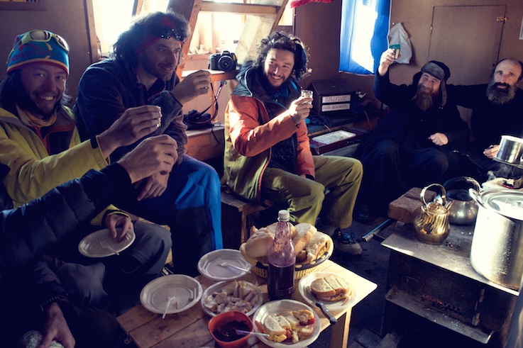 Enjoying the hospitality of Ortodox Monks in their mountain top monastery near the Gudauri resort. Photo - Oleg Gritskevich