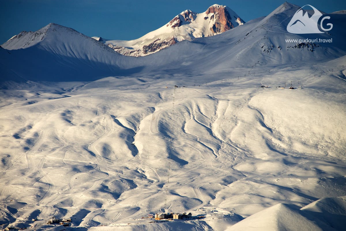 The ski resort of Gudauri is located near the legendary mountain Kazbek