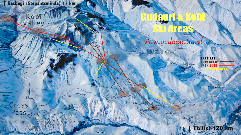 Gudauri - Kobi Ski Lifts scheme 