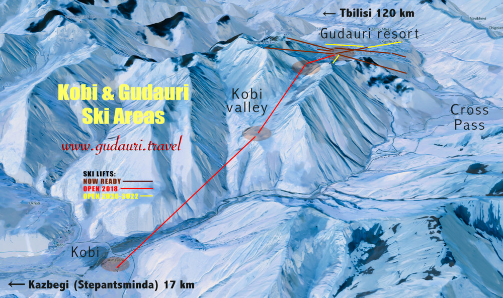 Gudauri Kobi Map of ski lifts